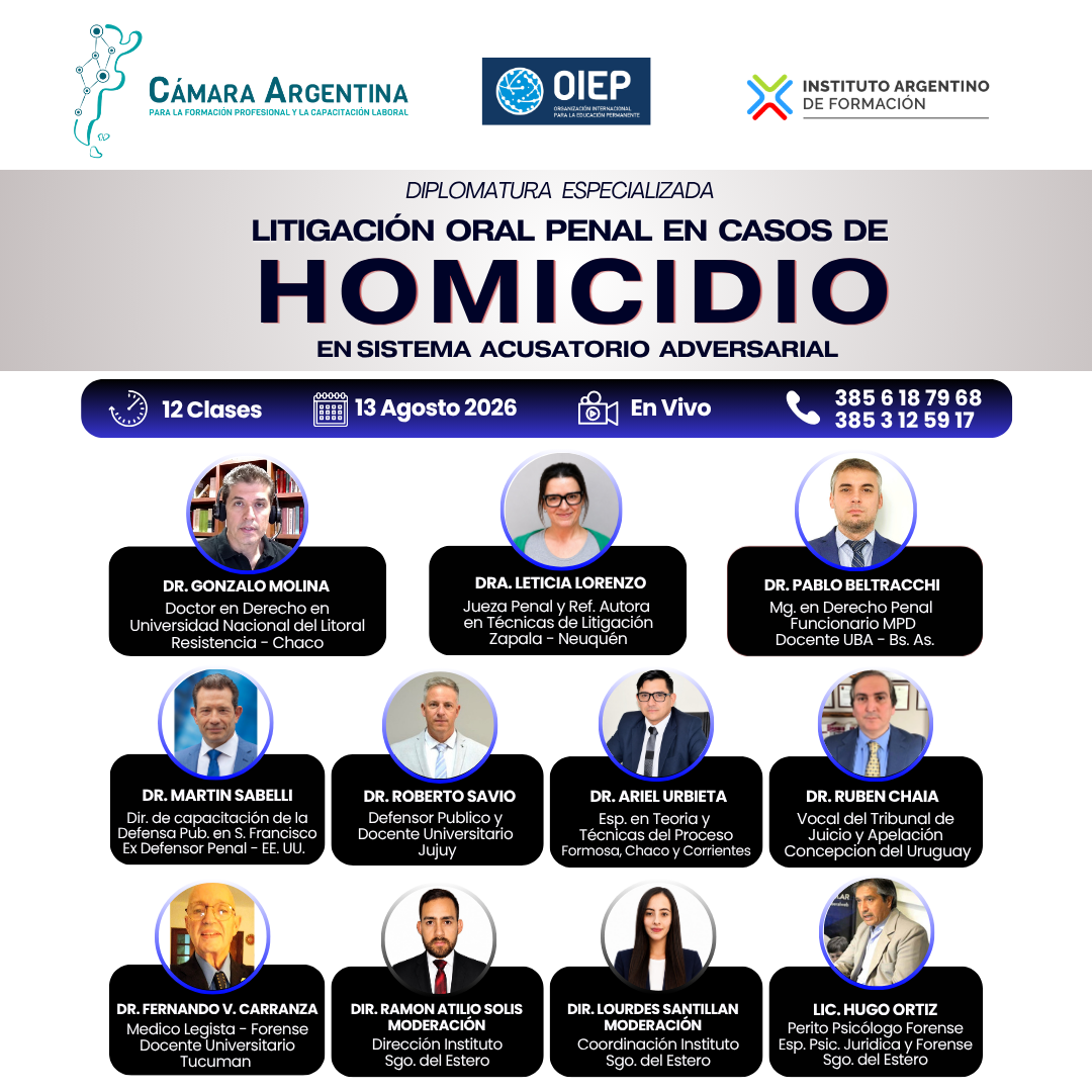 DIPLOMATURA EN LITIGACION ORAL PENAL EN CASOS DE HOMICIDIO